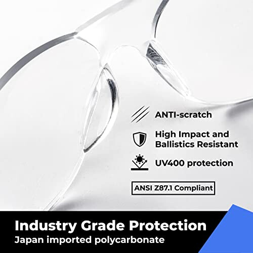 Clear Safety Glasses for Work and Construction, ANSI Rated Protective Eyewear 48 Pack 2
