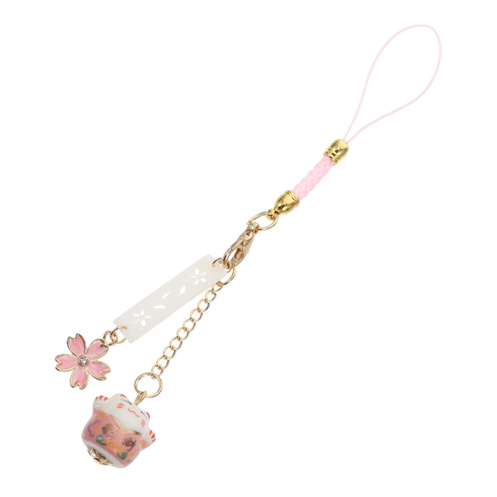 Cute Cherry Blossom Cat Phone Lanyard Japanese Style Strap With Secure Wrist Attachment Pink 9351714465052
