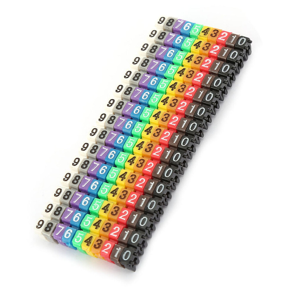 Cable Labels Digital Number Tube 150Pcs 1.5Mmâ² Colourful Wire Markers 4601393632302