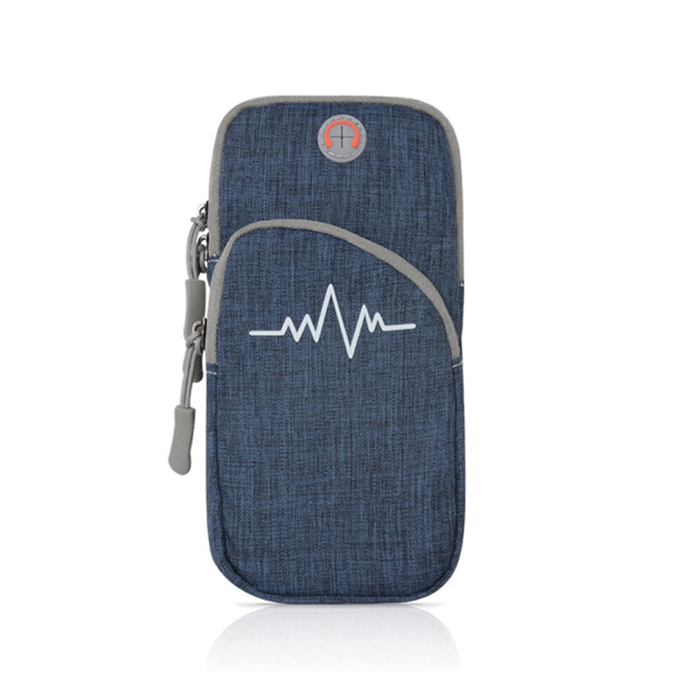 Running Armband Phone Holder Waterproof Sports Arm Bag With Zipper Pocket Adjustable Breathable Blue 9771547841999
