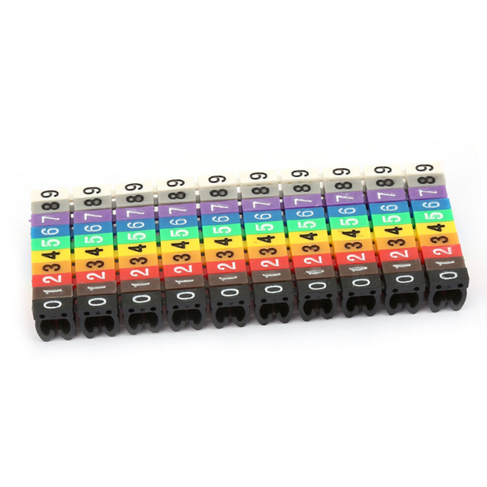 Multi-Coloured Digital Tube Markers 100Pcs For Wires 4Mm² Cable Labeling- 4121393632459