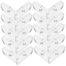 15Pcs Clear Acrylic Corner Brackets Quick Snap Fit Transparent L Shaped Clips for Display Boxes Shelves and Storage