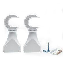 2Pcs White Wood Curtain Rod Brackets HeavyDuty Wall Mount Holders with Screws for Heavy Curtains