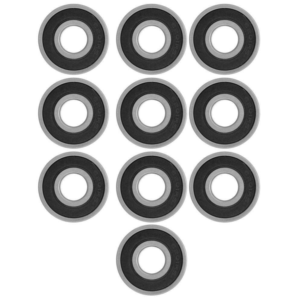 10 Pieces 6201-Rs Steel Deep Groove Ball Bearings 12Mm X 32Mm X 10Mm 6951393632726
