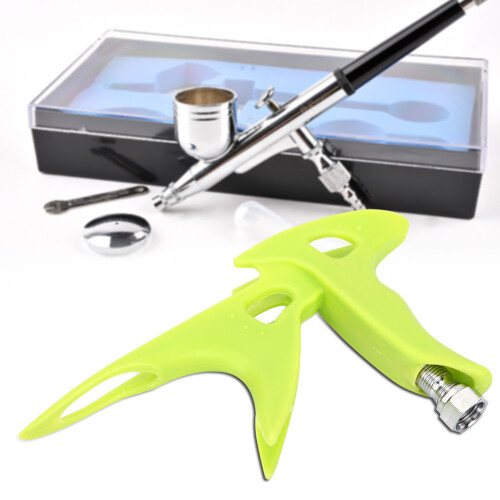 Green Plastic Air Brush Handle Holder with Nut High Hardness Model Grip