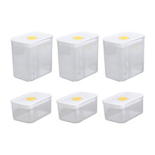 Pack of 6 Stackable Airtight Plastic Clear Dry Food Storage