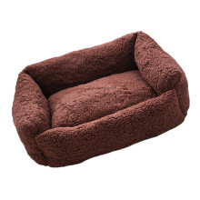 Übergroßes Hundebett, quadratisches Haustiernest-Kaffeefarbe S