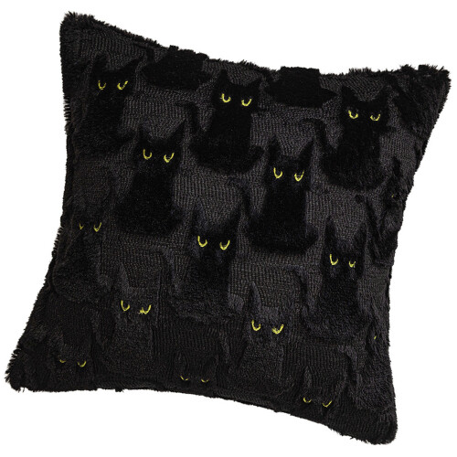 Whimsically Black Cats Square Pillowcase-Standing cat 450*450mm