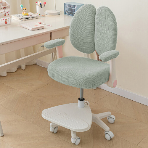 Chair Slipcovers Set Polyester Fabric Spillproof-Dark green 2