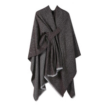 (Coffee) Cashmere Imitation Cloak Shawl Solid Color Windproof Soft Warm Ladies Shawl Jacket Women Autumn Winter Scarf Shawl