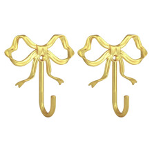 Elegant Zinc alloys Bows Shaped Wall Hook Heavy Duty-Gold