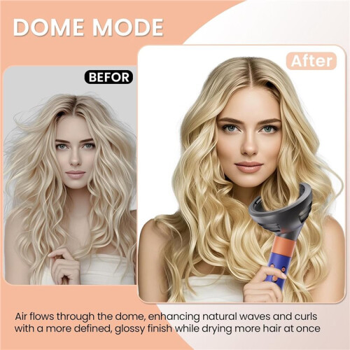 Upgraded Diffuser Wave Curl for  Airwrap HS09/Co-Anda2x , Attachment Diffuser Nozzle Dome and Diffuse Modes 2