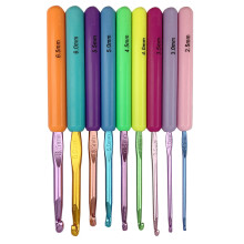 9 pièces Crochet ergonomique 2.5mm-6.5mm poignée ABS Crochet