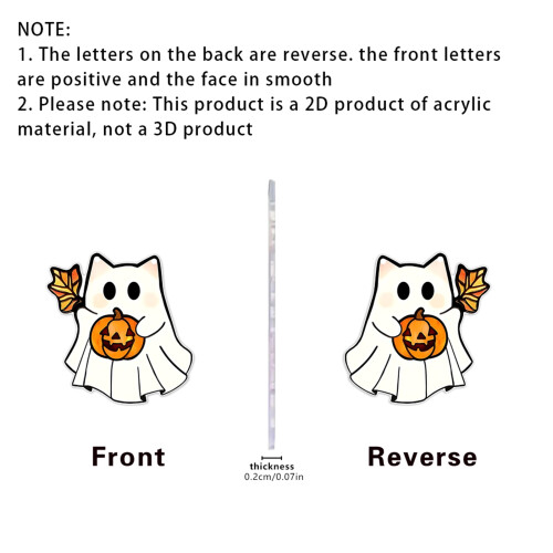 Festives 2D Flat Ghostly Acrylic Hanging Decoration-SCG605 2
