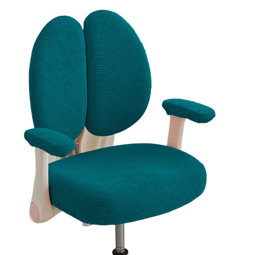 Chair Slipcovers Set Polyester Fabric Spillproof-Dark green