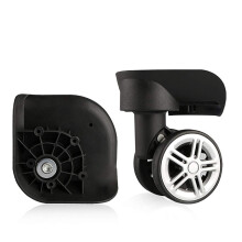 Replacement Luggage Wheels Black PVC 360 Degree Swivel Quiet Roller Spinner Suitcase Parts