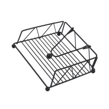 Iron Square Napkin Rack Modern Kitchen Counter Storage-Black