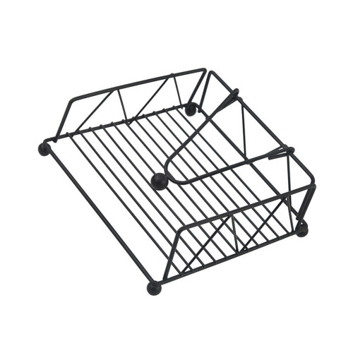 Iron Square Napkin Rack Modern Kitchen Counter Storage-Black