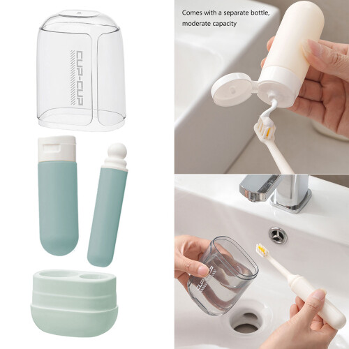 Ergonomic Single Toothbrush Cup With NonSlip Base For Sink-Blue 2