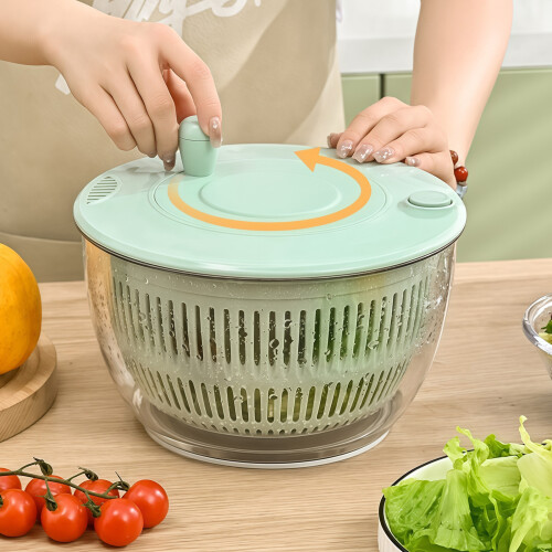 Déshydrateur de salade en acier inoxydable à 2 niveaux,-Vert 2