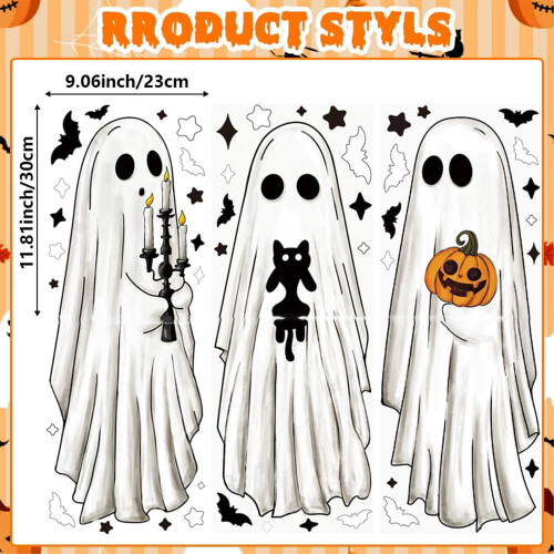 Halloween Window Decal Haunted Ghostly Design Removable Static 1