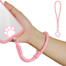Pink Cute Paw Phone Wrist Lanyard Strap for Women, Adjustable AntiDrop Secure Grip, Soft Comfort Rope