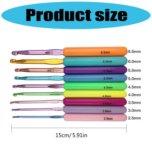 Ergonomic Grip Crochet Needle ABS Handle Crochet Hook for 2
