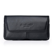 Slim Leather Waist Bag for Men with Magnetic Snap Closure, Cow Leather Travel Belt Pouch