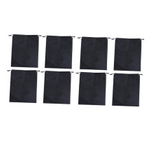 8 Pack Drawstring Shoe Bags for Travel, Dustproof Non Woven Shoe Storage Organizer Pouches Black