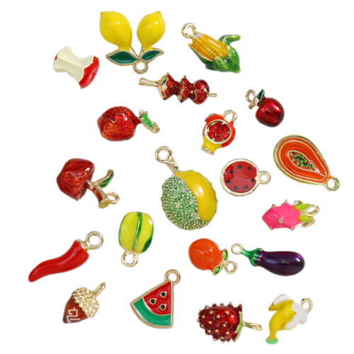 Fruit Shaped Alloy Charm Crafting Supplies With Secure Hook-20