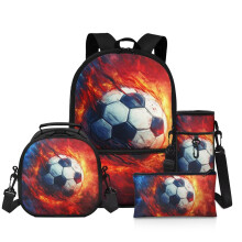 4PCS School Backpack Set for Girls with Insulated Lunch Box, Pencil Case and Bottle Holder
