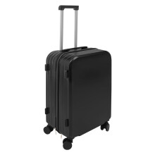 24 Inch Travel Luggage Suitcase with USB Charging Port and Cup Holder, Durable Spinner Wheels, Black