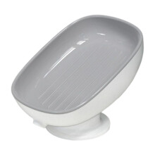 Space Saving Soap Holder With Quick Drain For Home Use-Gray