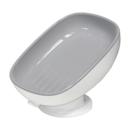 Space Saving Soap Holder With Quick Drain For Home Use-Gray