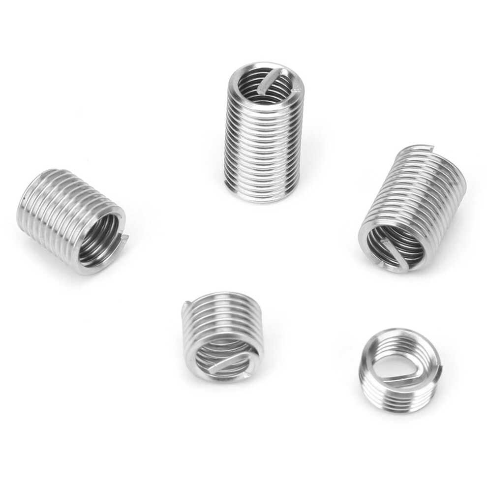 Steel M8x1.25 Coiled Wire Helical Threaded Inserts 80Pcs For Reliable Fastening 7891393634148