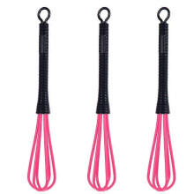 (Pink)3pcs Plastic Salon Barber Hairdressing Hair Color Dye Cream Kitchen Balloon Whisk Mixer Stirrer Tools