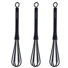 (black)3pcs Plastic Salon Barber Hairdressing Hair Color Dye Cream Kitchen Balloon Whisk Mixer Stirrer Tools