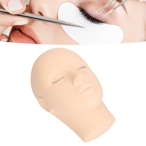 3 Layer Eyelash Extension Mannequin Head Pink Silicone Practice Makeup Doll