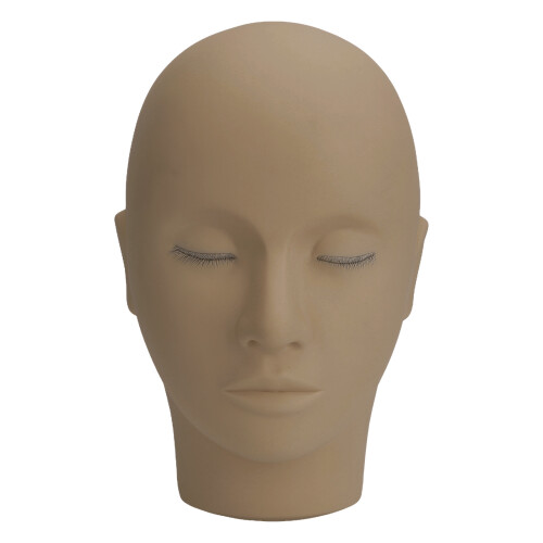 Eyelash Extension Practice Dummy Head 3 Layer Silicone Doll Black Coffee Shade 2