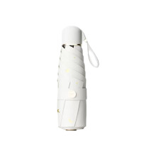 Compact Travel Umbrella White B, Windproof Mini Umbrella with UV Protection and Waterproof 210T Canopy