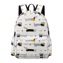 White Oxford Fabric Laptop Backpack for Men and Women, Ergonomic Straps, MultiPocket College Bag