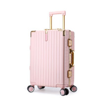 22 Inch Pink Carry On Luggage, Scratch‑Resistant Hard Shell Suitcase with Aluminum Frame and 360 Spinner Wheels