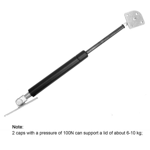 Gas Spring 100N, CD 290mm, Stroke 100mm, Black 1