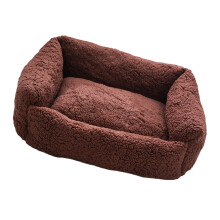 Grand lit pour chien, housse amovible, coussin-Couleur café S