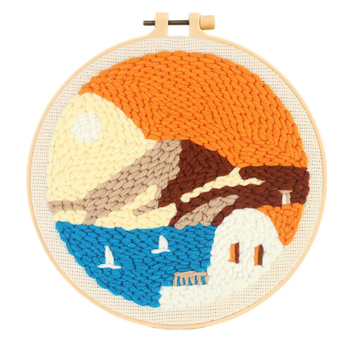 Ensemble d'artisanat d'aiguilles de-Le coucher du soleil reflète