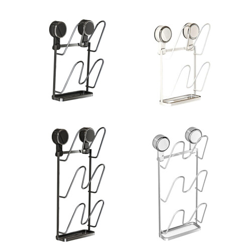 Suction Cup Cookware Lid Holder Storage-Three layers of whit 1