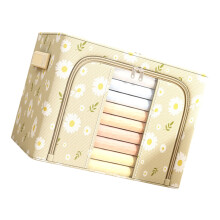 Pliable Seasonal Clothes Box Clear Front Panel Strong-M Yellow