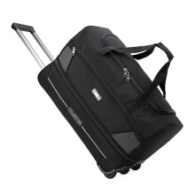 Expandable Rolling Duffel Bag Carry On Luggage with Wheels, Large Capacity Travel Tote for Women and Men, Black Small