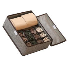Breathable Fabric Clothing Sturdy Drawer Storage Box-L Khaki