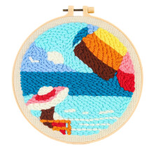 Punch Needle Craft Set for Elegant Yarn-Water and sky are on